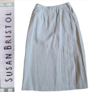 SZ10 Linen Blend Cream Vintage Deadstock Susan Bristol Skirt